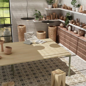 bureau de travail operatif design pietement colore et plateau bois Timber FORMA 5 mobilier professionnel
