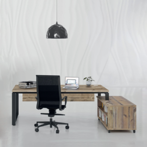 bureau de direction design bois et noir Prestige BURONOMIC mobilier professionnel