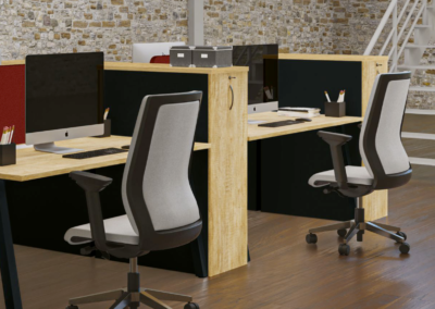 caisson mobile de travail haut noir et bois optimax evo BURONOMIC mobilier de bureau professionnel